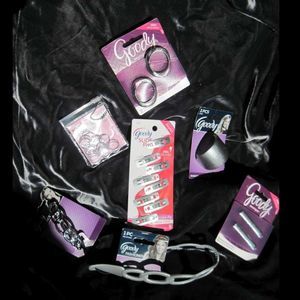 Shiny Silver Hair Accessory Set Barrettes Headband